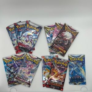 12 Pokémon TCG Booster Packs Lost Origins Scarlet Violet Astral Radiance OB Silv